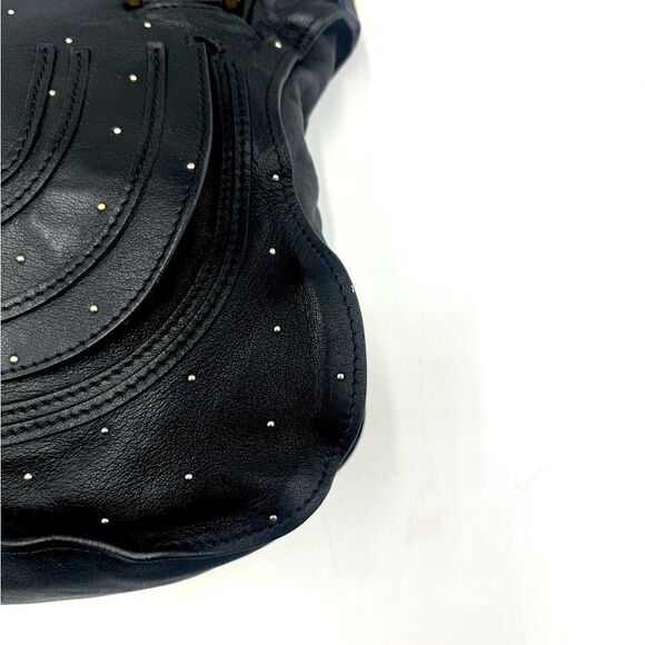 Chloe Medium Black Leather Studded Marcie Convertible 2way Satchel Ltd Edition - Picture 8 of 16